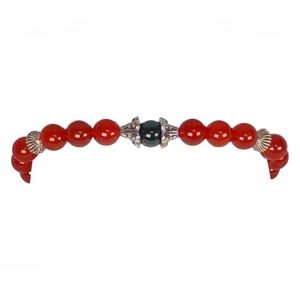 Red Agate & Black Onyx Crystal Goth Bracelet Y2K Style New Age Grunge 90s 1990s